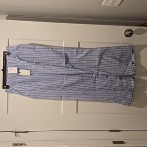 NWT Cotton Blue Stripped Wide Leg Pants